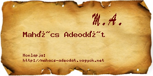 Mahács Adeodát névjegykártya